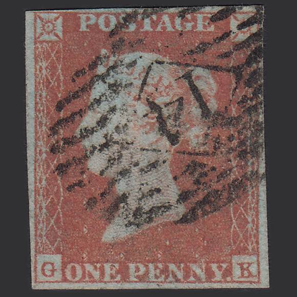 GB QV 1841 1d (Plate 90) SG8-B1(1) GK GU Missing Imprimatur London IS 14