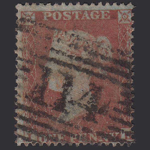 GB QV 1854 1d Red-brown (Plate 196) SG17-C1(1) IH GU Dundee 114