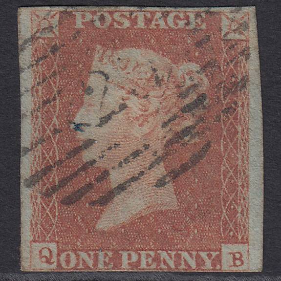 GB QV 1841 1d (Plate 85) SG8-B1(1) QB GU nr 4 Margins London IS Cancel