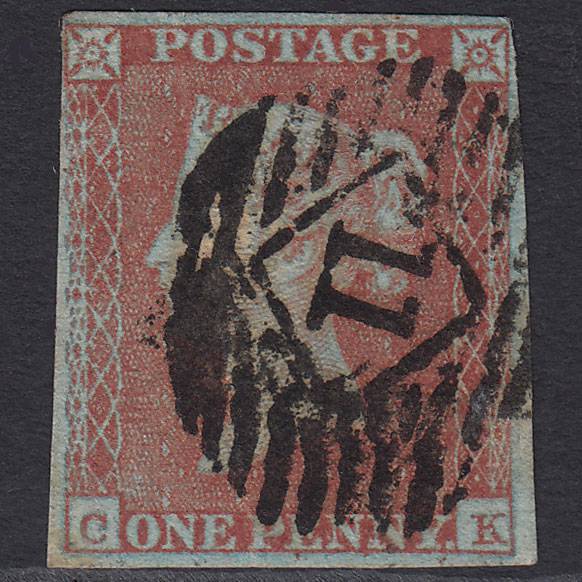GB QV 1841 1d (Plate 123) SG8a-B1(2) CK GU 4 Margins London IS 11