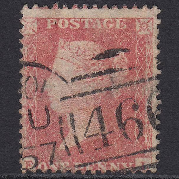 GB QV 1857 1d (Plate 34) SGC9A(1) FL GU Liverpool 466 Spoon