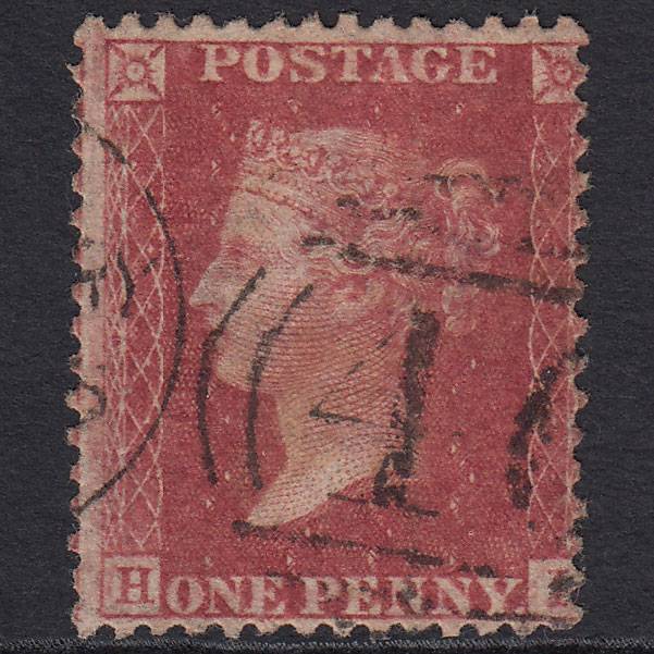 GB QV 1857 1d Rose-red (Plate 52) SG40-C10(1) HI GU Banbury 46