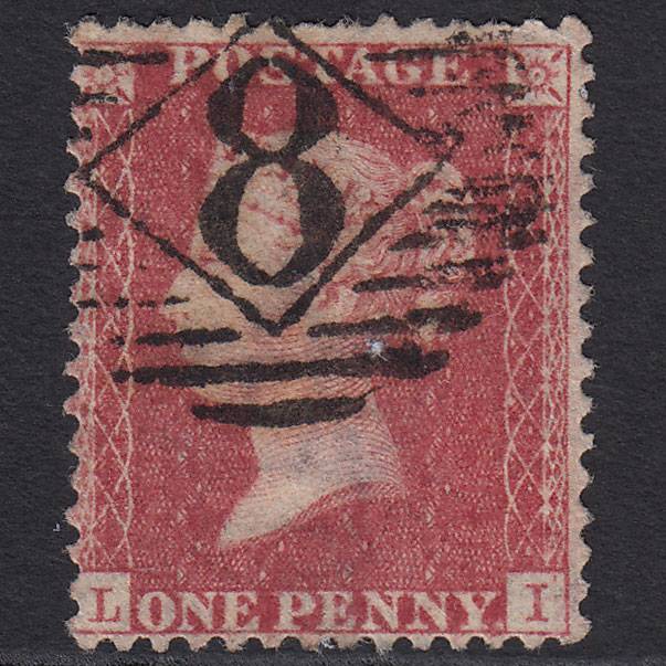 GB QV 1857 1d (Plate 42) SG40-C10(1) Constant Variety LI GU London IS 8