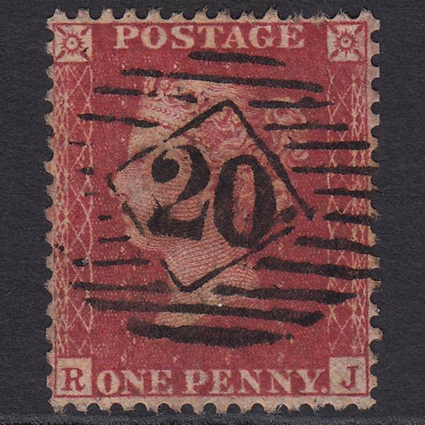 GB QV 1857 1d Rose-red (Plate 36) SG40-C10(1) RJ GU London IS 20 Well Centred
