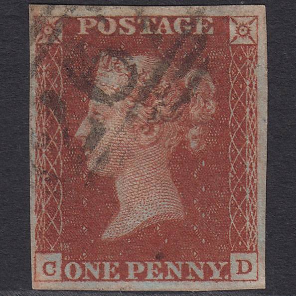 GB QV 1841 1d Red-brown Pl 61 SG8-B1(1) CD FU 4 Good Margins Durham 267