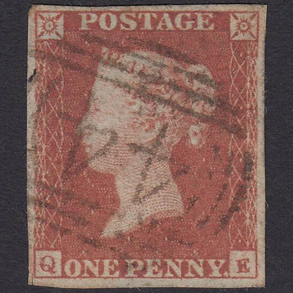 GB QV 1841 1d Red-brown (Plate 98) SG8-B1(1) QE GU 4 Margins Tideswell 44