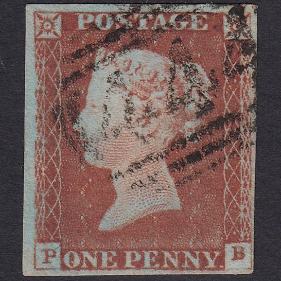 GB QV 1841 1d Red-brown Pl 64 SG8-B1(1) PB FU 4 Margins Leamington 444