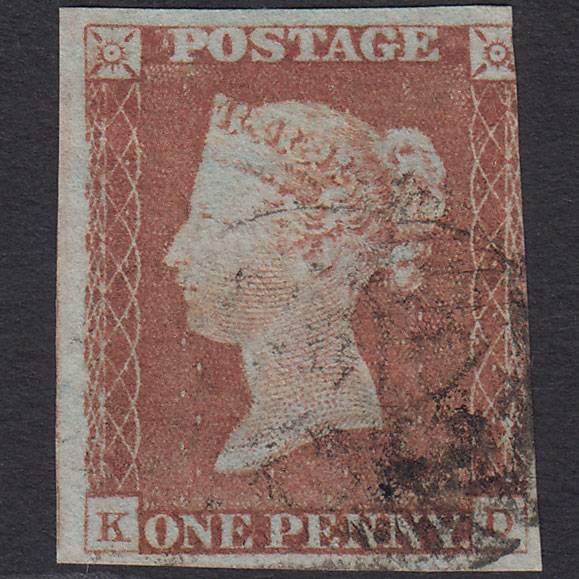 GB QV 1841 1d Red-brown (Plate 68) SG8-B1(1) KD FU 3 Margins