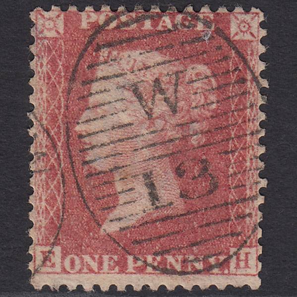GB QV 1857 1d Pl 43 SG40-C10(1) Constant Variety EH GU London D&S W13
