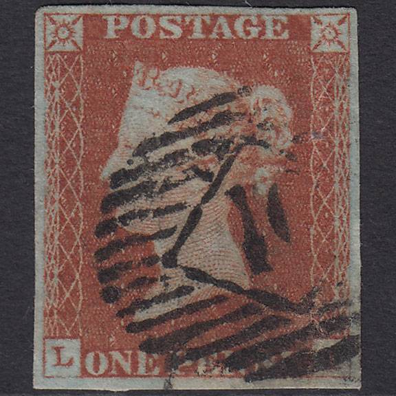 GB QV 1841 1d Red-brown (Plate 47) SG8-B1(1) LI FU 4M London IS Cancel