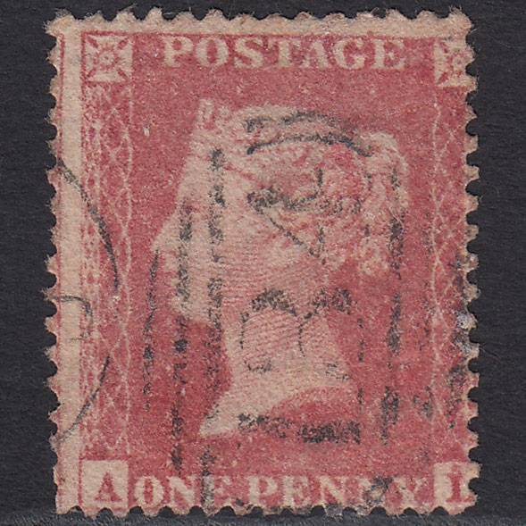 GB QV 1857 1d Pl 48 SG40-C10(1) Constant Variety AL GU Bristol 134 Misperf