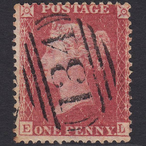 GB QV 1857 1d Rose-red (Plate 67) SG40-C10(1) EL GU Bristol 134