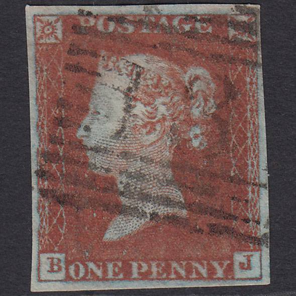 GB QV 1841 1d Pl 34 SG8a-B1(2) BJ FU 4 Margins Edinburgh 131 Late Usage