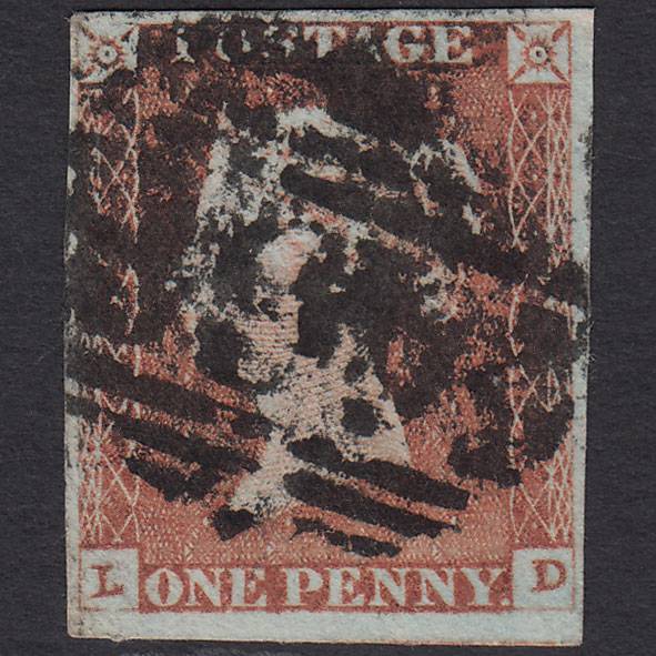 GB QV 1841 1d Pale Red-brown (Plate 79) SG9-B1(3) LD GU 4 Margins
