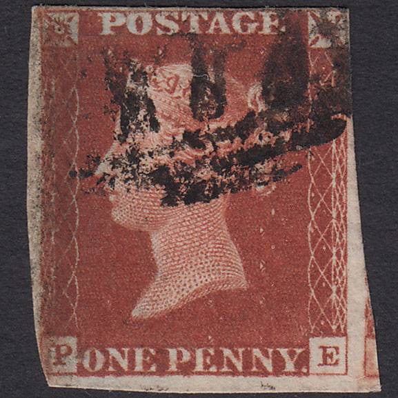 GB QV 1841 1d Red-brown (Plate 60) SG8-B1(1) PE GU nr 4 Margins
