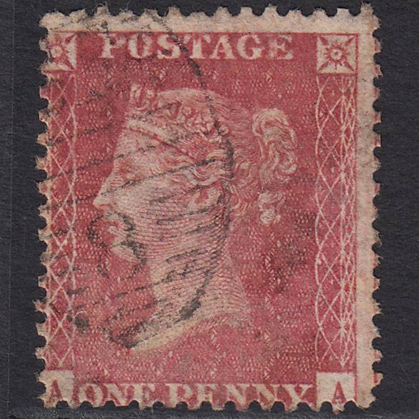 GB QV 1857 1d Pl 55 SG40-C10(1) AA GU Missing Imprimatur London D&S Cancel