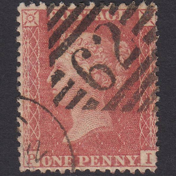 GB QV 1857 1d Rose-red (Plate 36) SG40-C10(1) PI FU Belfast 62