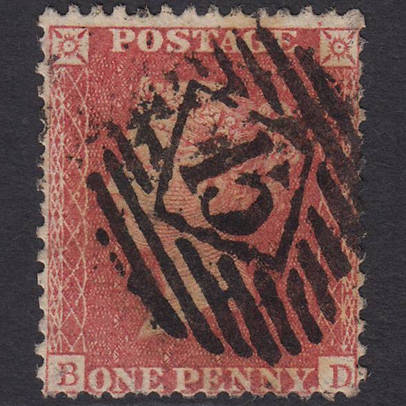 GB QV 1857 1d Rose-red (Plate 34) SG40-C10(1) BD GU London IS 15