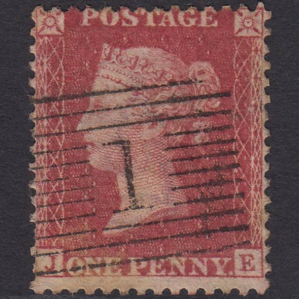 GB QV 1857 1d Rose-red (Plate 43) SG40-C10(1) JE GU Aberdeen 1