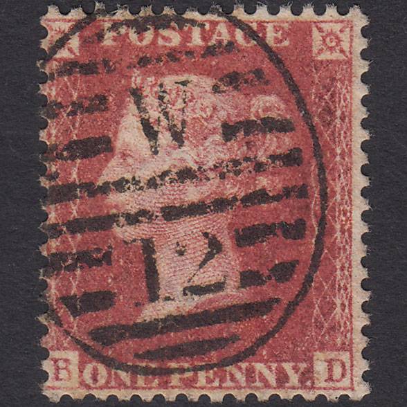 GB QV 1857 1d Rose-red (Plate 34) SG40-C10(1) BD GU London D&S W12