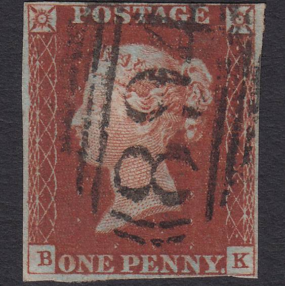 GB QV 1841 1d Deep Red-brown (Plate 47) SG10-B1(4) BK FU 4M Winslow 894