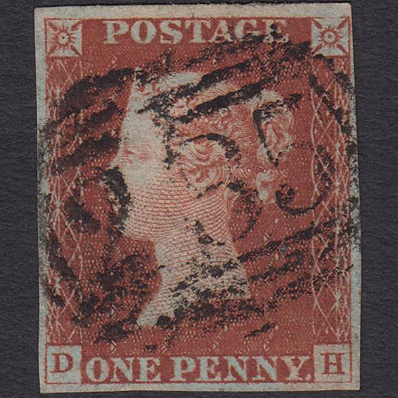 GB QV 1841 1d Red-brown Pl 42 SG8-B1(1) DH FU 4 Margins Staindrop 235