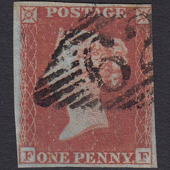GB QV 1841 1d Red-brown (Plate 133) SG8-B2(1) FF GU 3 Margins Belfast 62