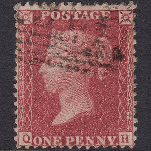 GB QV 1857 1d Deep Rose-red (Plate 57) SG41-C10(4) QH FU