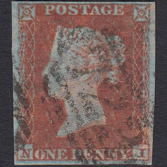GB QV 1841 1d Very Blued (Plate 107) SG8a-B1(2) NA GU 4M Southampton 723