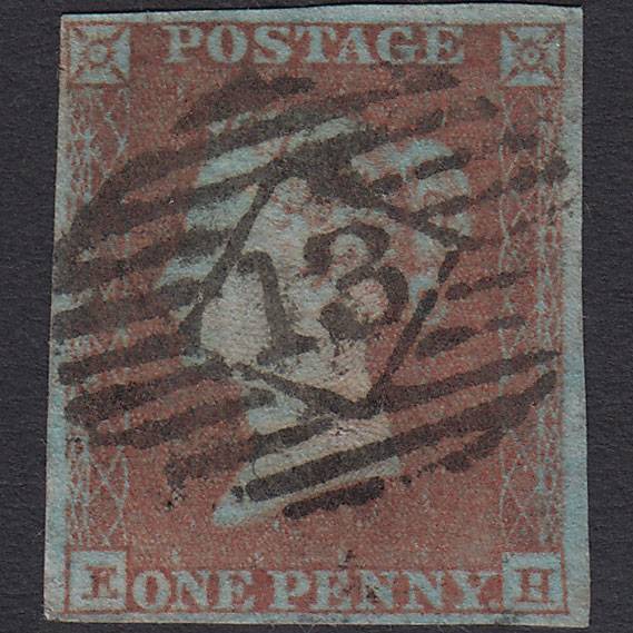 GB QV 1841 1d Very Blued (Plate 125) SG8a-B1(2) EH GU 4M London IS 13