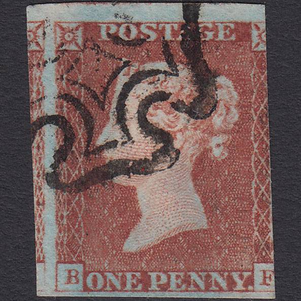 GB QV 1841 1d Red-brown Pl 24 SG8-B1(1) BF FU 3 Margins Maltese Cross
