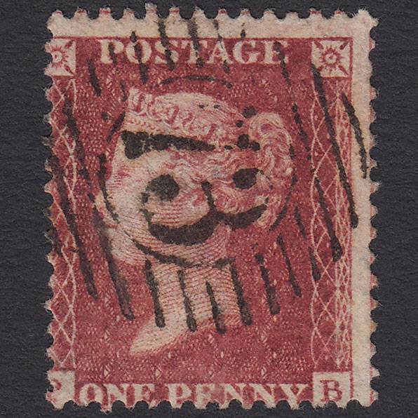 GB QV 1857 1d Deep Rose-red Pl 59 SG41-C10(4) PB FU London D&S 73 Misperf