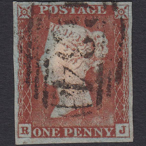 GB QV 1841 1d Pale Red-brown (Plate 49) SG9-B1(3) RJ FU Ramsgate 634