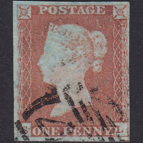 GB QV 1841 1d Red-brown (Plate 72) SG8-B1(1) SL FU 4 Margins