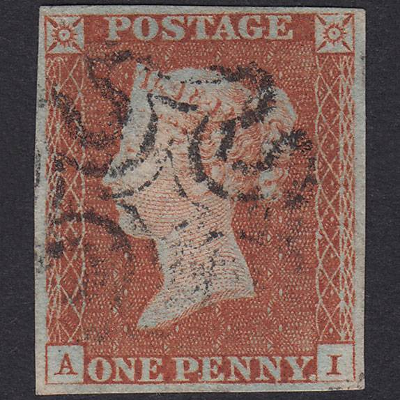 GB QV 1841 1d Plate 22 SG8-B1(1) AI VFU Missing Imprimatur 4M MX