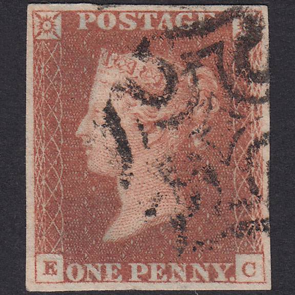 GB QV 1841 1d Red-Brown Plate 22 SG8-B1(1) EC FU Missing Imprimatur 4M MX
