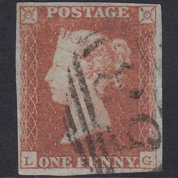 GB QV 1841 1d Red-Brown Plate 97 SG8-B1(1) LG FU 4 Margins Bath 53