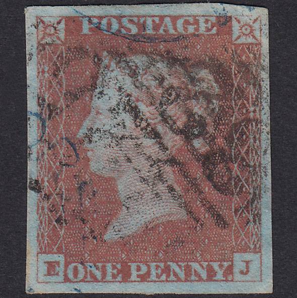 GB QV 1841 1d Plate 85 SG8A-B1(2) EJ GU 4M Guildford 325 & Blue Pmk