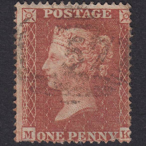 GB QV 1855 1d Red-Brown Plate 4 SG21-C4(1) MK GU