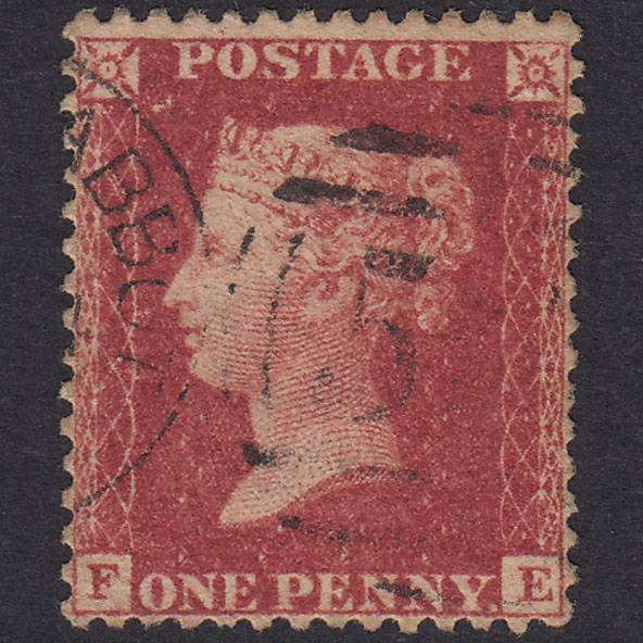 GB QV 1857 1d Rose-Red Plate 41 SG40-C10(1) FE FU Newton Abbot 567
