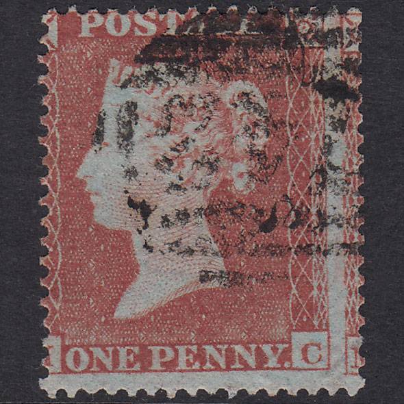 GB QV 1854 1d Plate 162 SG17-C1(1) MC GU Stamford 742 Large Misperf