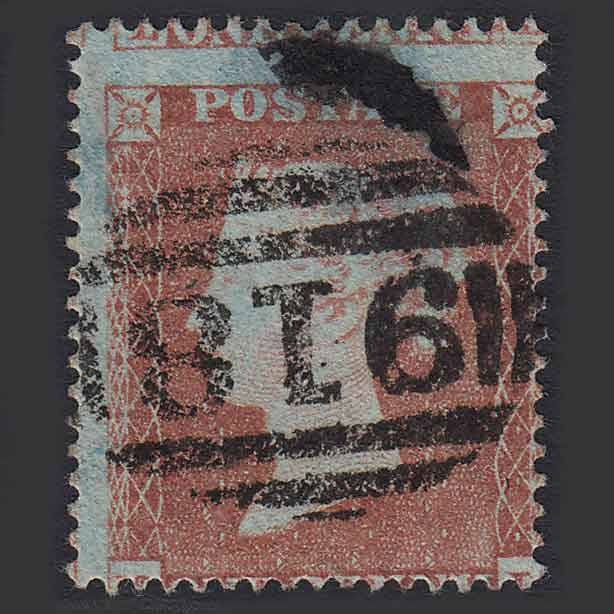 GB QV 1854 1d (Plate 167) (SG17) 'ML' GU Worcester (918) Large Misperf C1