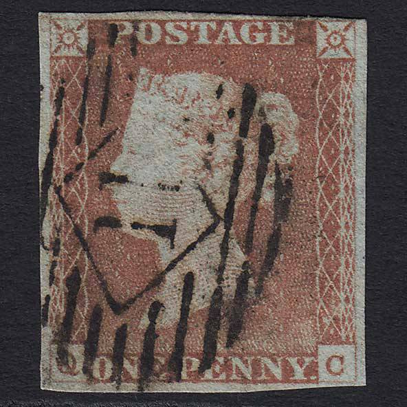 GB QV 1841 1d Pale Red-brown (Plate 71) (SG9) 'QC' FU 4M London IS 11