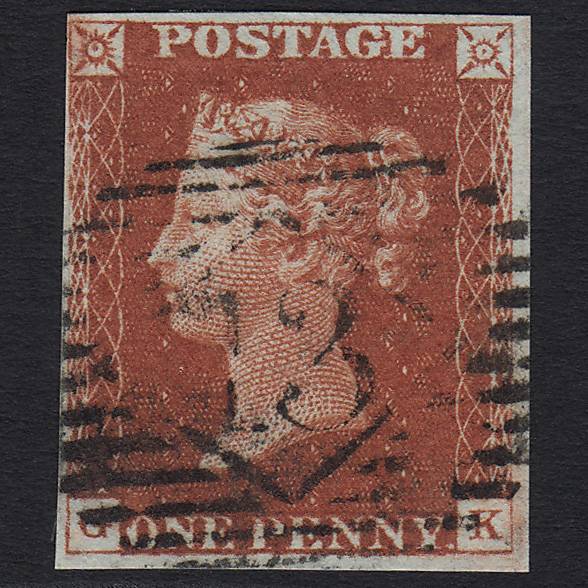 GB QV 1841 1d DP Red-brown (Plate 41) SG10-B1(4) GK VFU 4M London IS 13