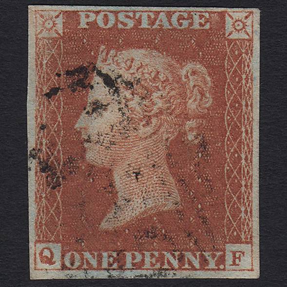 GB QV 1841 1d Red-brown (Plate 69) SG8-B1(1) QF FU 4 Margins Light Cancel