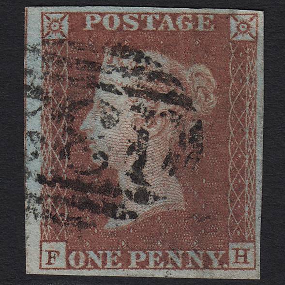 GB QV 1841 1d Red-brown Pl 100 SG8-B1(1) FH FU Brighton 132 4M Imperf