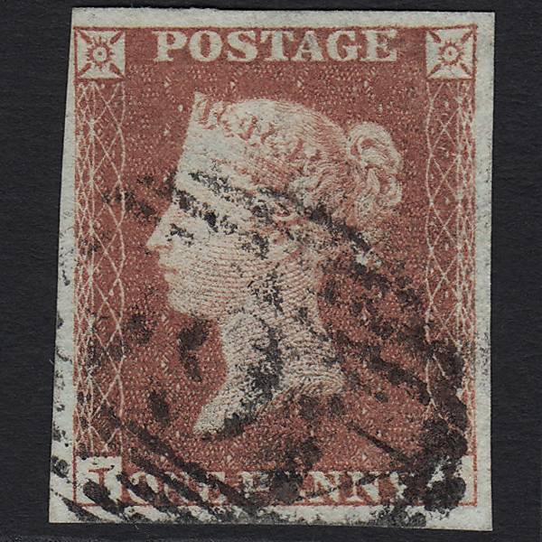 GB QV 1841 1d Red-brown Pl 96 SG8-B1(1) JI FU Liverpool 466 4M Imperf