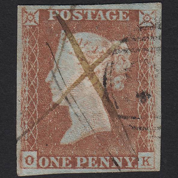 GB QV 1841 1d Red-brown (Plate 61) SG8-B1(1) OK FU 4M Imperf Pen Cancel