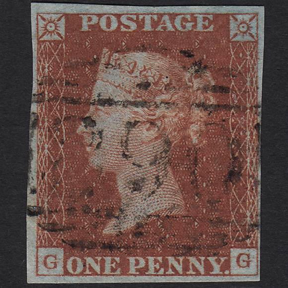 GB QV 1841 1d Red-brown (Plate 45) SG8-B1(1) GG VFU 4M Imperf