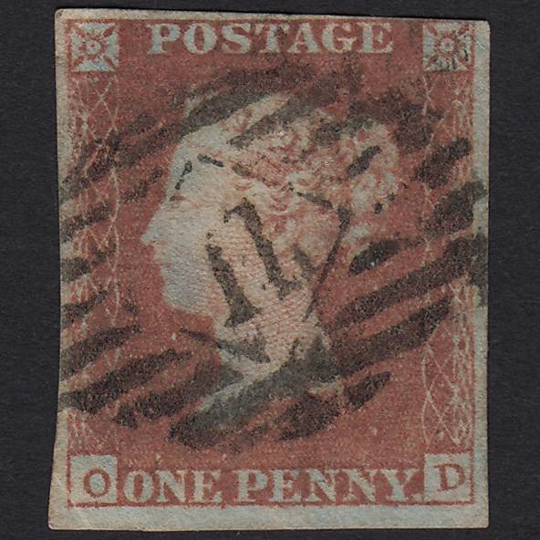 GB QV 1841 1d Red-brown (Plate 94) SG8-B1(1) OD GU London IS Cancel nr 4M